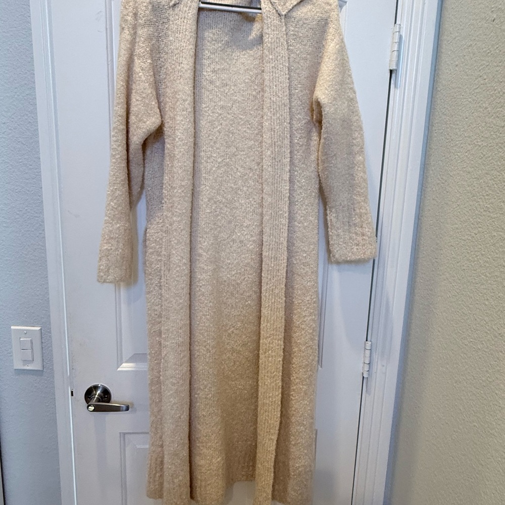 Express Cream Long Cardigan Sweater